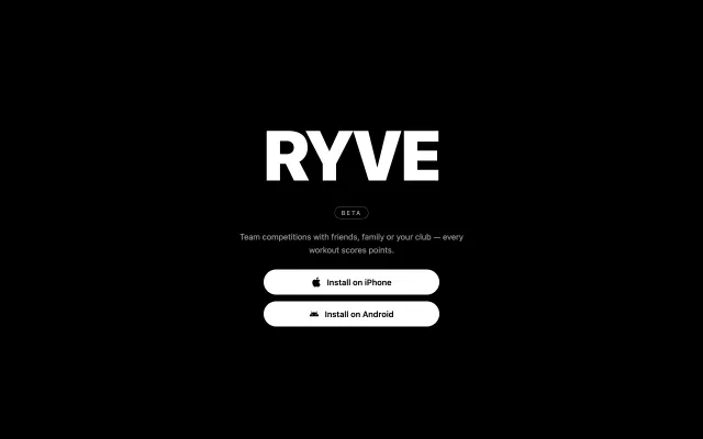 The RYVE home page